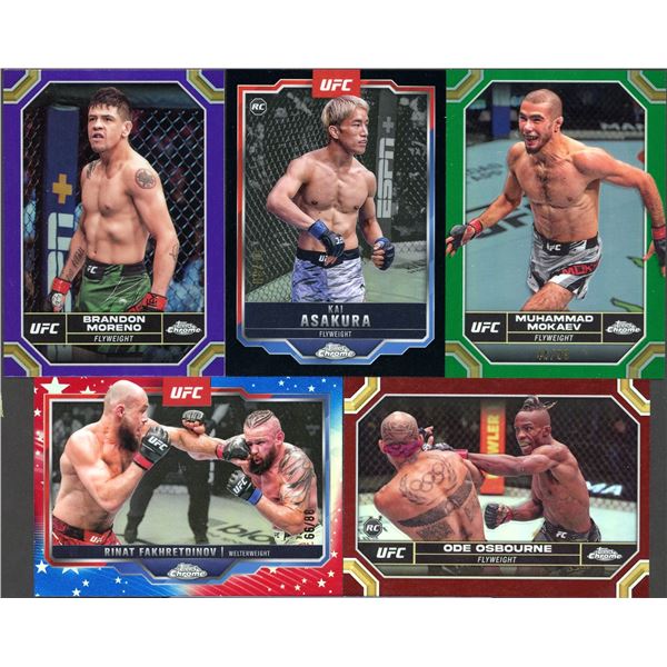 Lot of 5x 2025 Topps Chrome UFC #'d cards and parallels
