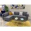 Image 1 : BNIB Andrew Dark Grey L‑Shape LIGHT GREY Sectional Couch - Retails: $2299