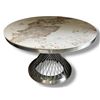 Image 1 : BNIB Nicolas 47" Silver Marble Dining Table - Retails: $1699