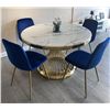Image 2 : BNIB Nicolas 53" Pandora Marble Dining Table - Retails: $1899