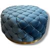 Image 1 : BNIB Ottoman Round Blue Ottoman - Retails: $499