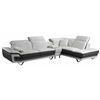 Image 1 : BNIB George white/grey - Right Hand Facing Leather Sectional Couch - Retails: $3999