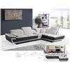 Image 2 : BNIB George white/grey - Right Hand Facing Leather Sectional Couch - Retails: $3999