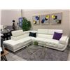 Image 1 : BNIB Lincoln White - Right Hand Facing Leather Sectional Couch - Retails: $3899