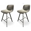 Image 1 : RS NEW Ashley Group of 2 Bar Chair - Grey Velvet Bar Table - Retails: $299