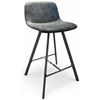 Image 2 : RS NEW Ashley Group of 2 Bar Chair - Grey Leather Bar Table - Retails: $399
