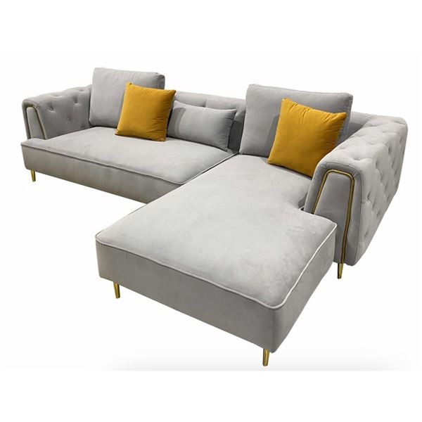 BNIB Monica Left Hand Facing - Light Grey LShape Sectional Couch - Retails: $2499