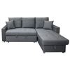Image 1 : BNIB Jerry Medium Grey Sectional Sofa Bed - Retails: $1899
