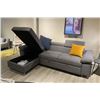 Image 3 : BNIB Simba Light Grey Sectional Sofa Bed - Retails: $1699