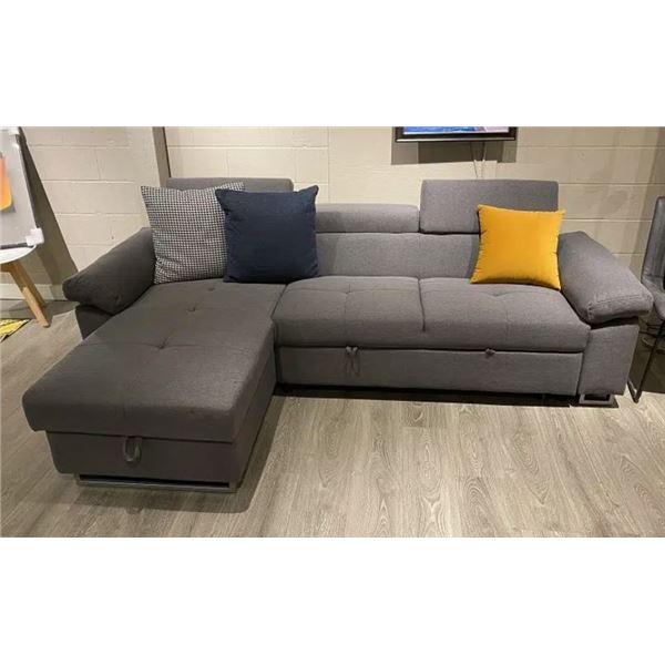BNIB Simba Light Grey Sectional Sofa Bed - Retails: $1699