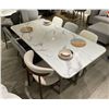 Image 2 : BNIB Caesar 71" Silver Marble Dining Table - Retails: $1599