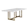 Image 2 : BNIB Caesar 59" Gold Marble Dining Table - Retails: $1399