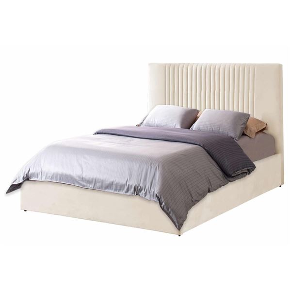 BNIB Hawaii King Bedframe w/lift up storage - Beige - Retails: $1299 - Size: headboard height 51