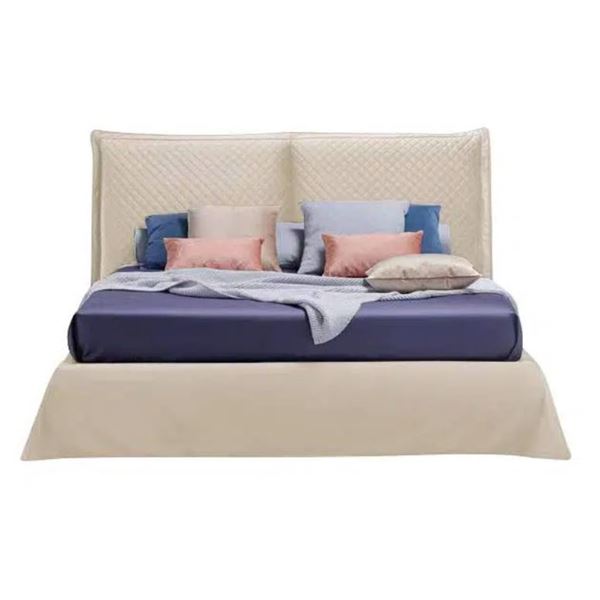 BNIB Boston King Bedframe w/lift up storage - Beige - Retails: $1299 -  Size: headboard height 51
