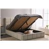 Image 2 : BNIB Huston King Bedframe w/lift up storage - Beige - Retails: $1299 - Size: headboard height 47