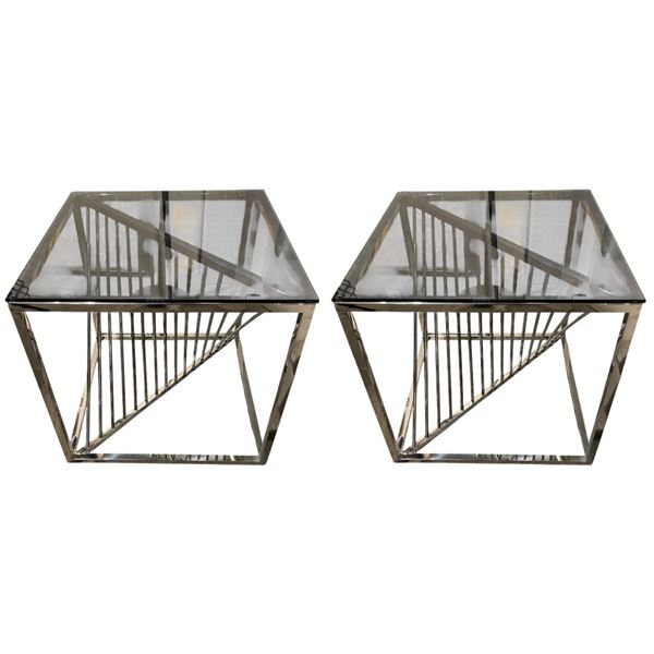 RS NEW Set of 2 Coco Glass Side Table - Retails: $499 for each