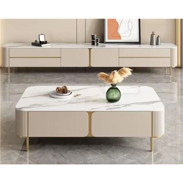 BNIB Jasper Marble Coffee Table - Retails: $1199 - Size:47(L)X24(D)X17