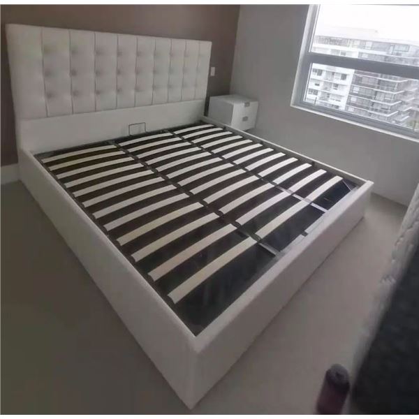 BNIB Seattle King - White LiftUp Storage Bed Frame - Retails: $1199
