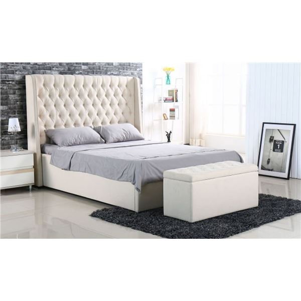 BNIB Miami Queen - Beige LiftUp Storage Bed Frame - Retails: $1099