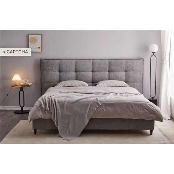 BNIB Phoenix Queen - Grey Fabric Bed Frame - Retails: $1099