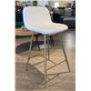 Image 1 : BNIB Swan Group of 4 Bar Chair - White Leather Bar Chair Set - Retails: $916