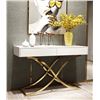 Image 1 : RS New Moonlight Marble Console Table - Retails: $999 - Size: 47(L)X16(D)X3482