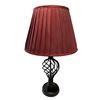 Image 2 : RS - Set of 2 Black Metal Table Lamp with Burgundy Pleated Fabric Shade