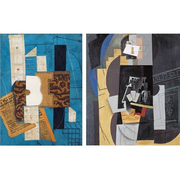RS - Set of 2 Cubist Abstract Art Pieces