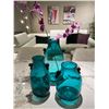 Image 1 : RS - Group of 3 Teal Glass Vases Collection