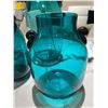 Image 2 : RS - Group of 3 Teal Glass Vases Collection
