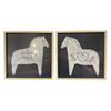 Image 2 : RS - Group of 4 Wall Art - Scandinavian Horses & Geometric Deer