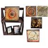 Image 1 : RS - Group of 5 Abstract Art Canvases with Two Black Photo Frames