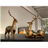 Image 2 : RS - Decor Shelf Lot - Hanging Succulent Planter, Pair of Gold Deer Figurines, Decorative Item, and