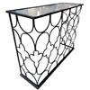Image 2 : DHA Black Console Table w/Black Decorative Frame & Glass Top (42.5x32x14")