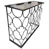 Image 2 : DHA Black Console Table w/Black Decorative Frame & Glass Top (47.5x34x16.5)