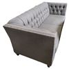 Image 2 : DHA Tufted Charcoal Gray Sofa with Nailhead Trim (Approx. 7' L)