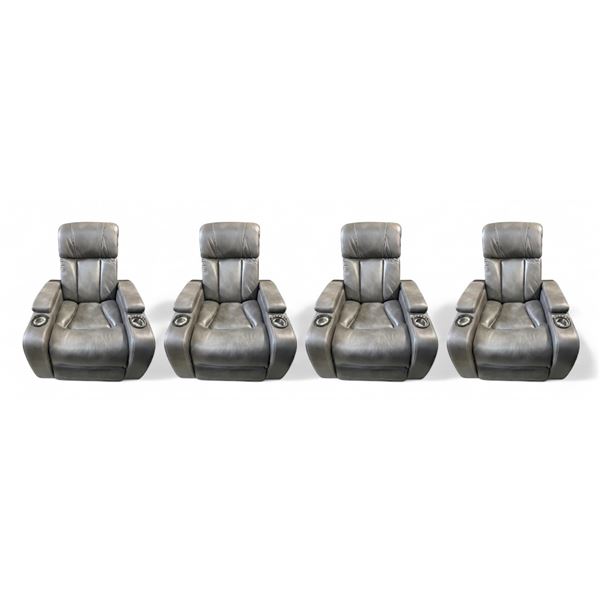 DAH - Group of 4 Reclining Home Theatre Seats - Dark Grey