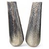 Image 1 : DHA Pair of Tall Hammered Aluminum Decorative Floor Vases (Approx. 32in H)