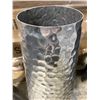 Image 2 : DHA Pair of Tall Hammered Aluminum Decorative Floor Vases (Approx. 32in H)