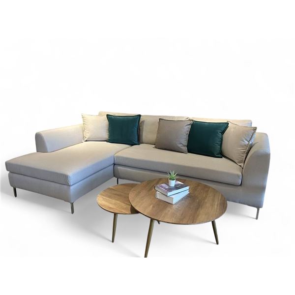 RS NEW Leonardo Left Hand Facing Sectional Couch - Retails: $2699 - modern fabric sectional couch wi