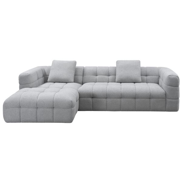 RS NEW Tiger( Madrid Sofa) Grey - Right Hand Facing Sectional Sofa - Retails: $3299