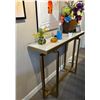 Image 2 : RS NEW Sunflower Marble Console Table - Retails: $999 - Size: 47(L)X12(D)X33.5