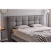 Image 2 : RS NEW Phoenix Queen - Grey Fabric Bed Frame - Retails: $1099