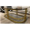 Image 1 : RS New Modern Glass Coffee Table with Gold Metal Base