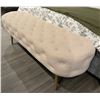 Image 2 : RS New Cream Boucle Tufted Bench with Golden Legs