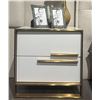 Image 1 : RS NEW Terisha Gold/White Nightstand - Retails: $499
