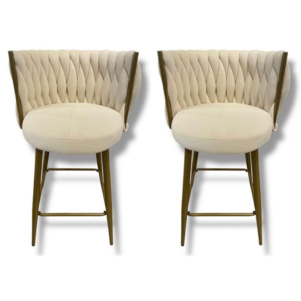 BNIB Jewel Group of 2 Bar Chair - Beige - Retails: $478