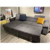 Image 2 : BNIB Simba Light Grey Sectional Sofa Bed - Retails: $1699