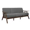 Image 1 : DAH - BNIB Walnut Frame and Grey Fabric Sofa - 1138GY-3