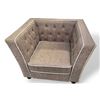 Image 1 : DAH - New Modern Taupe Tufted Armchair, Approx. Size: H 30" x W39" x 34"
